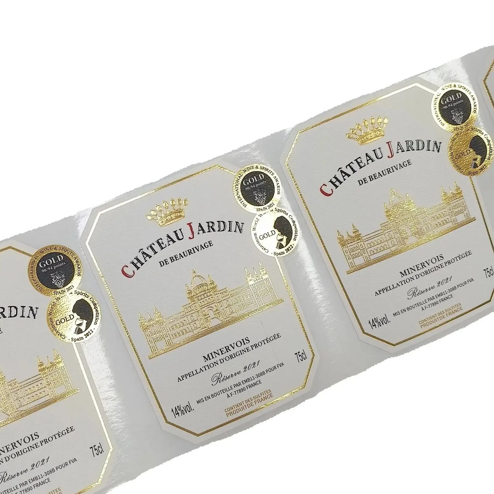 Custom Logo Sticker Gold Foil  - Whisky Beer And Wine review and price