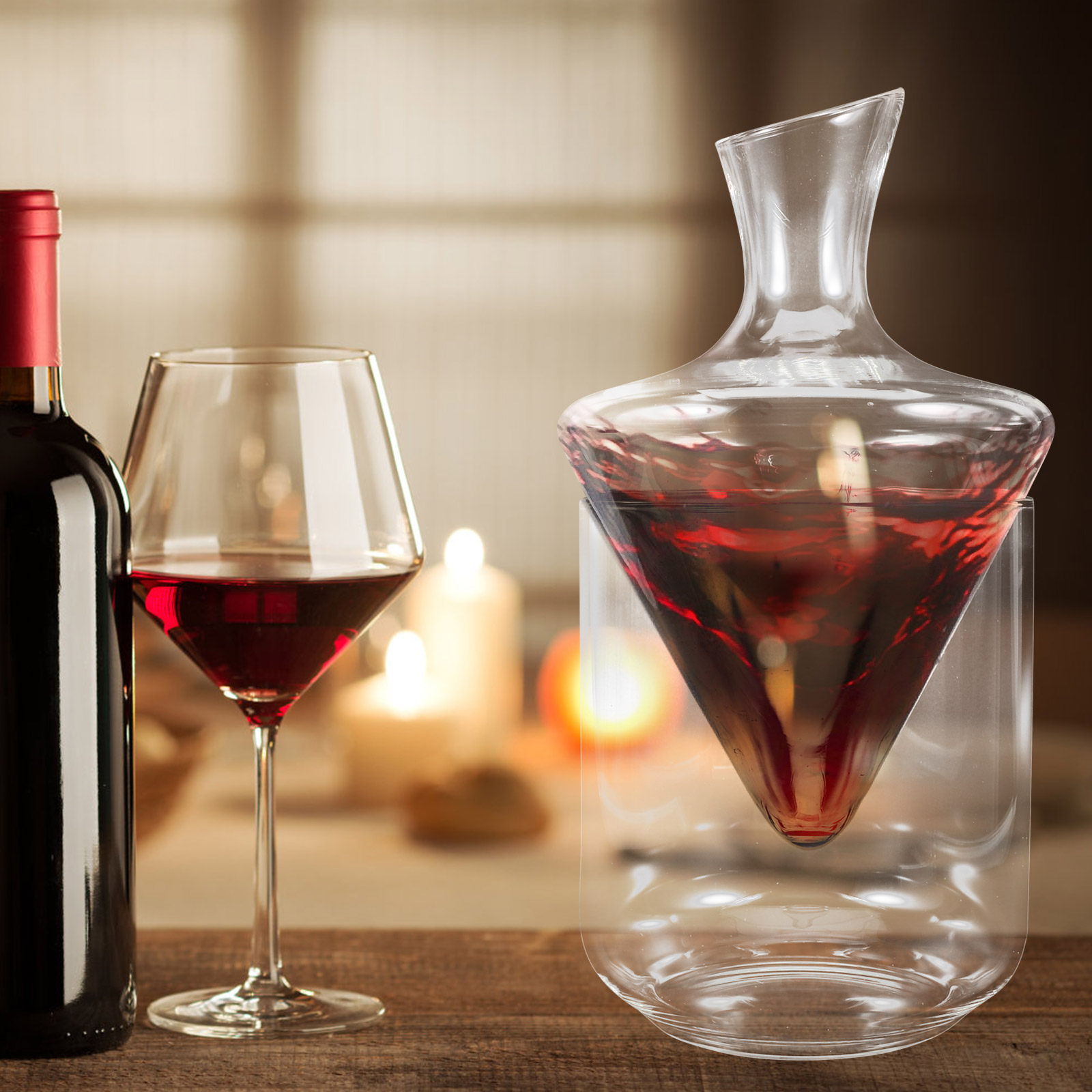 1Pcs Sleek Oblique Glass Wine  - Decanter Aerator Set review and price